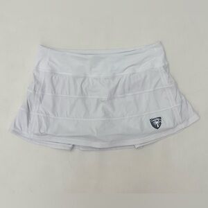 Lululemon Pace Rival Lined Mid Rise Skirt Women's Color White Size 8 eagle logo